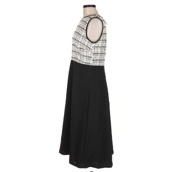 Ann Taylor Tweed Midi Black & White Dress - Picture 5 of 7